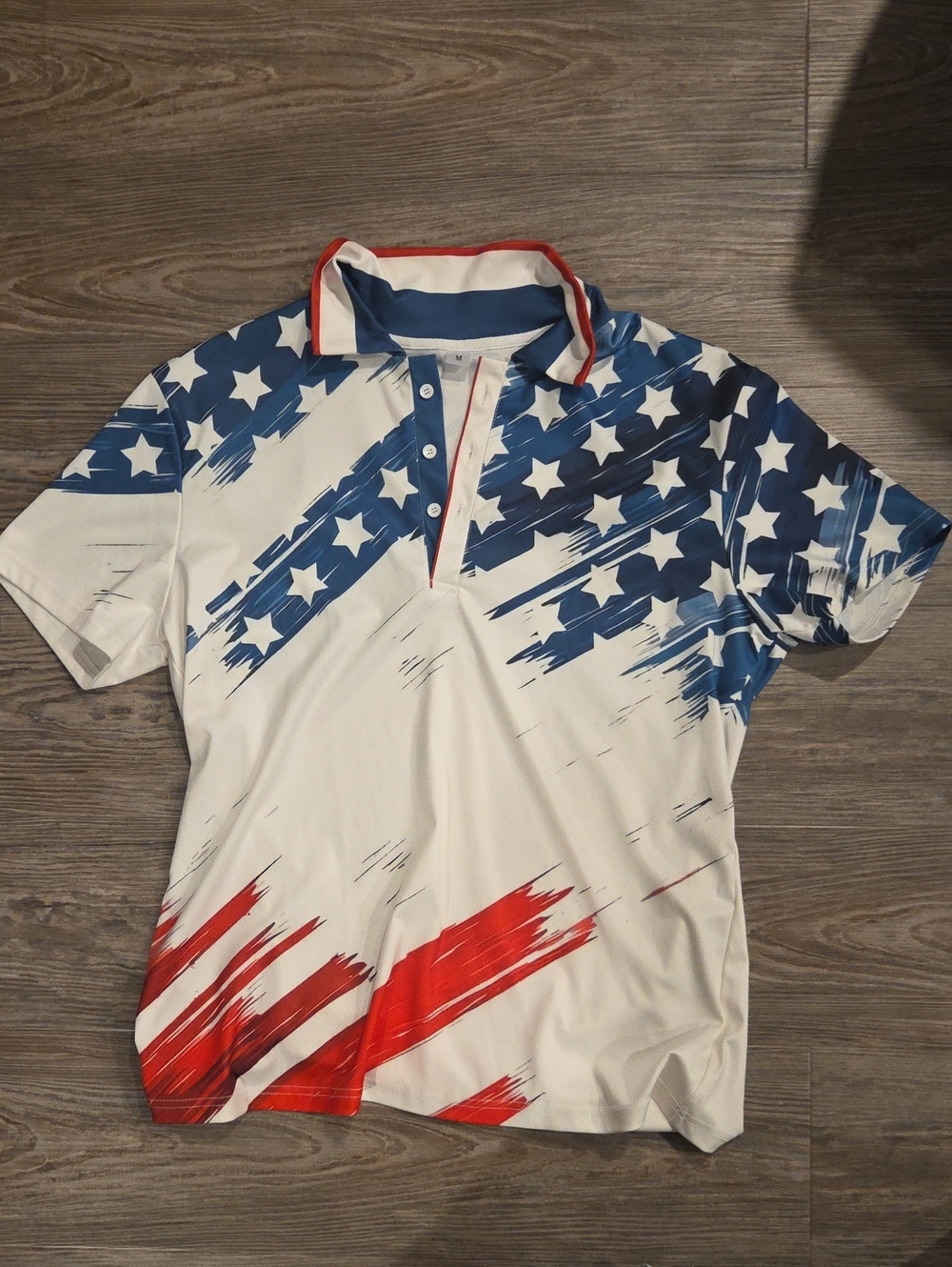 Men's Golf Polo in Patriotic Red, White & Blue Team USA